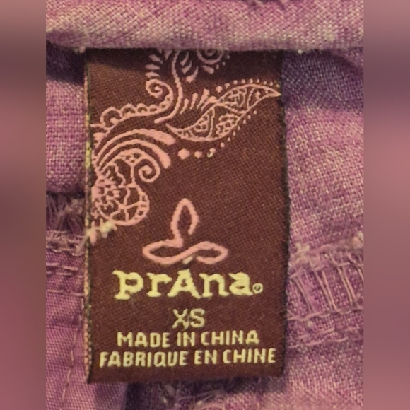 prAna “Breathe” Linen Blend Drawstring Pants — Heathered Purple | Size XS - Picture 4 of 5